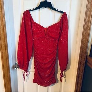 Elegant Red Glitter Dress